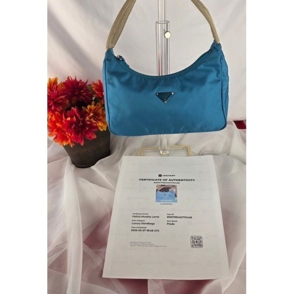 Authentic PRADA Vintage Tessuto Nylon Sport Mini Bag Blue  COA Included legitapp